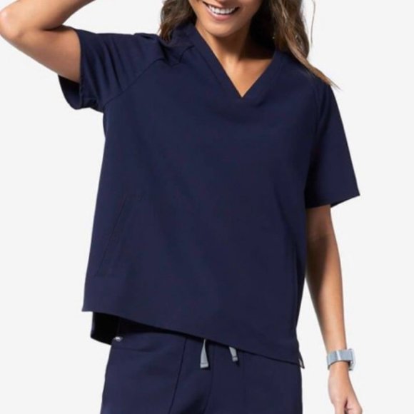 FIGS Women Navy Kumba Tunic Top (M) $25 with tags - Picture 3 of 4